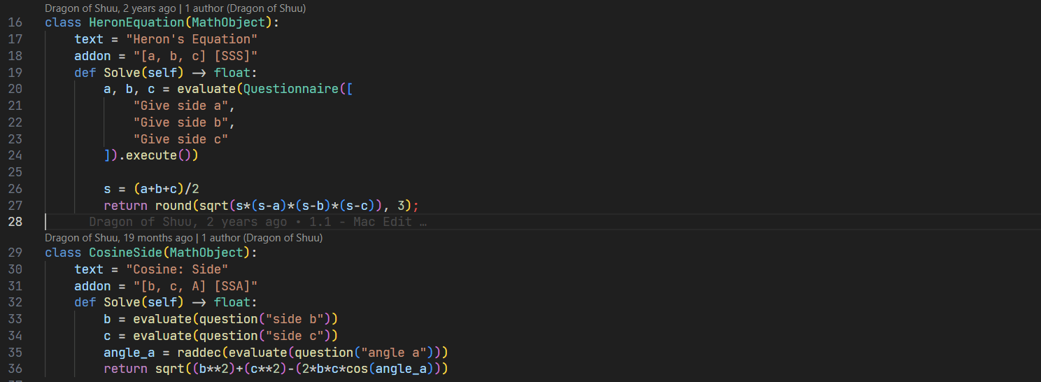 A code snippet of MathIsEZ.